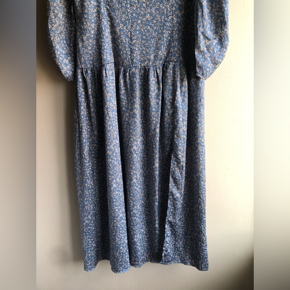 NEW Astr The Label Women’s Maxi Floral Silky Puff Sleeve Dress Size Large - Picture 9 of 16